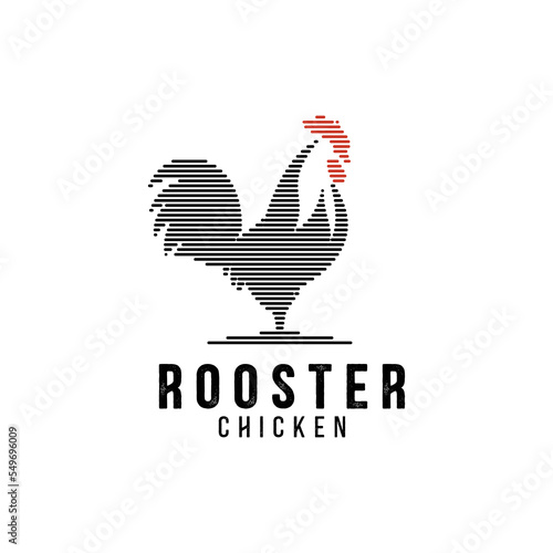 Awesome rooster logo design vector	