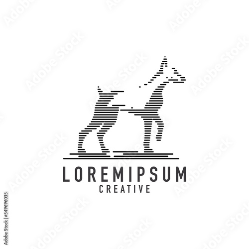 Doberman dog logo design template	