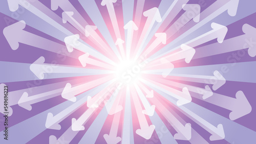 飛び出す矢印 ピンクから紫