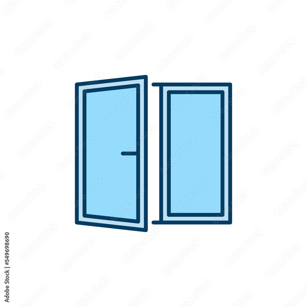 Window vector concept blue simple icon or sign Window vector concept blue simple icon or sign