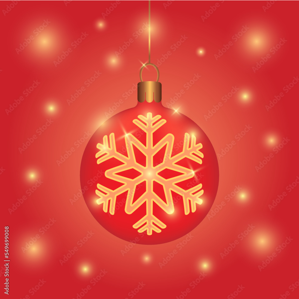 Christmas ball with snowflake. Christmas and New Year design. Color vector illustration. Christmas ball with snowflake. Christmas and New Year design. Color vector illustration.