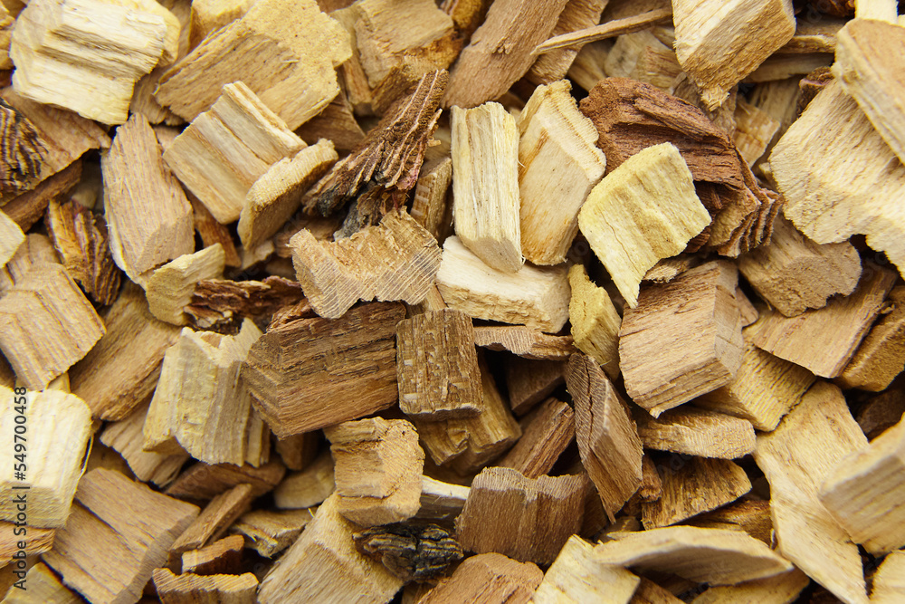 Wood chips for smocking texture background. Natural wood smoking chunks Wood chips for smocking texture background. Natural wood smoking chunks