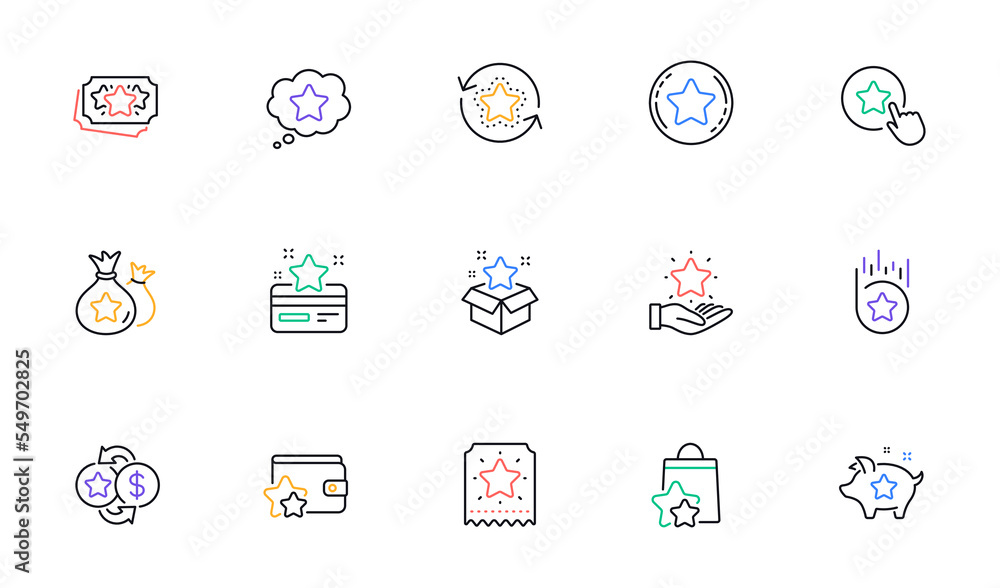 Loyalty program line icons. Bonus card, Redeem gift and discount coupon signs. Lottery ticket, Earn reward and winner gift icons. Linear set. Bicolor outline web elements. Vector Loyalty program line icons. Bonus card, Redeem gift and discount coupon signs. Lottery ticket, Earn reward and winner gift icons. Linear set. Bicolor outline web elements. Vector