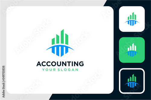 Financial accounting logo design with bar chart