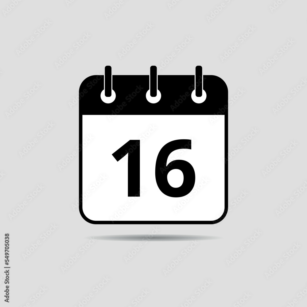 Simple flat icon of specific day calendar, appointment date set 16. Simple flat icon of specific day calendar, appointment date set 16.
