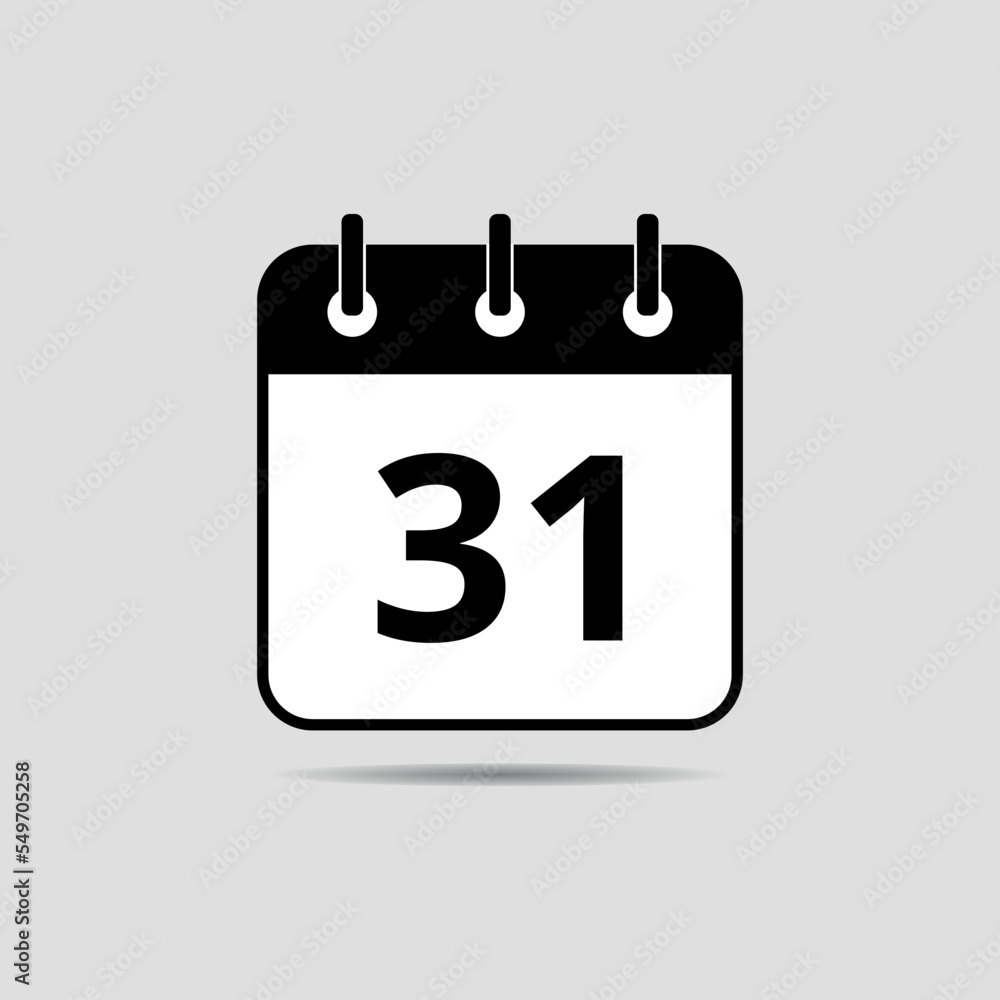 Simple flat icon of specific day calendar, appointment date set 31. Simple flat icon of specific day calendar, appointment date set 31.