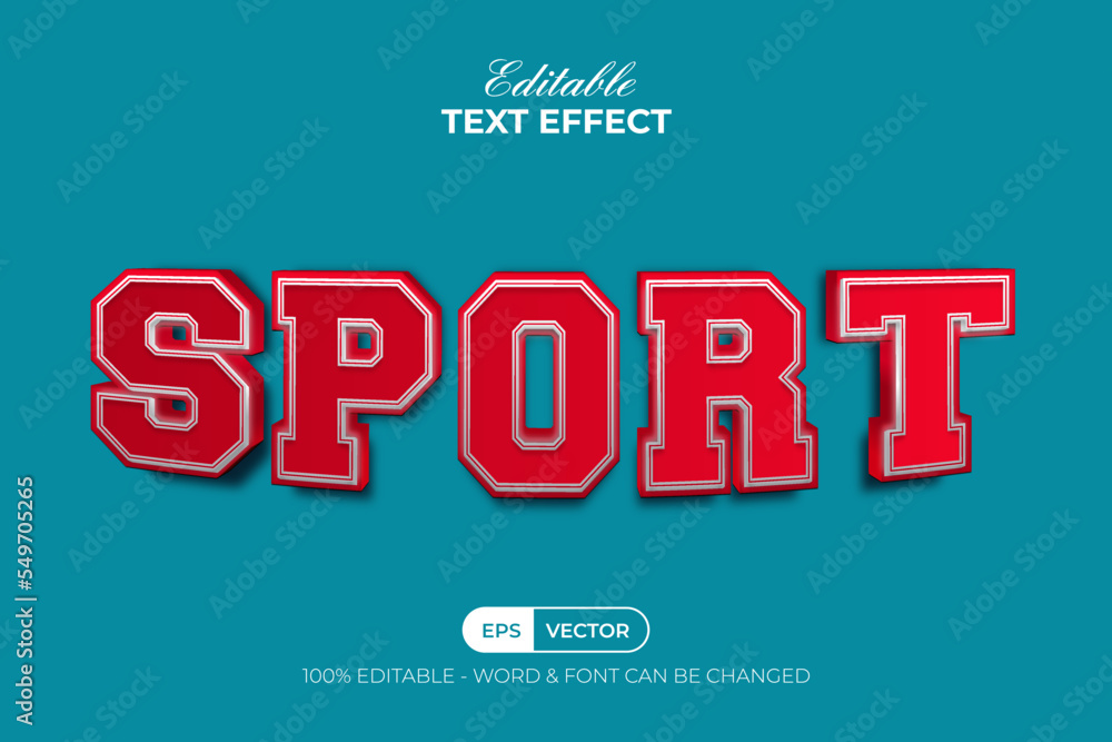 Sport text effect red style. Editable text effect. Sport text effect red style. Editable text effect.