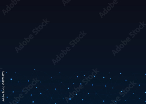 Low poly network mesh technology background.