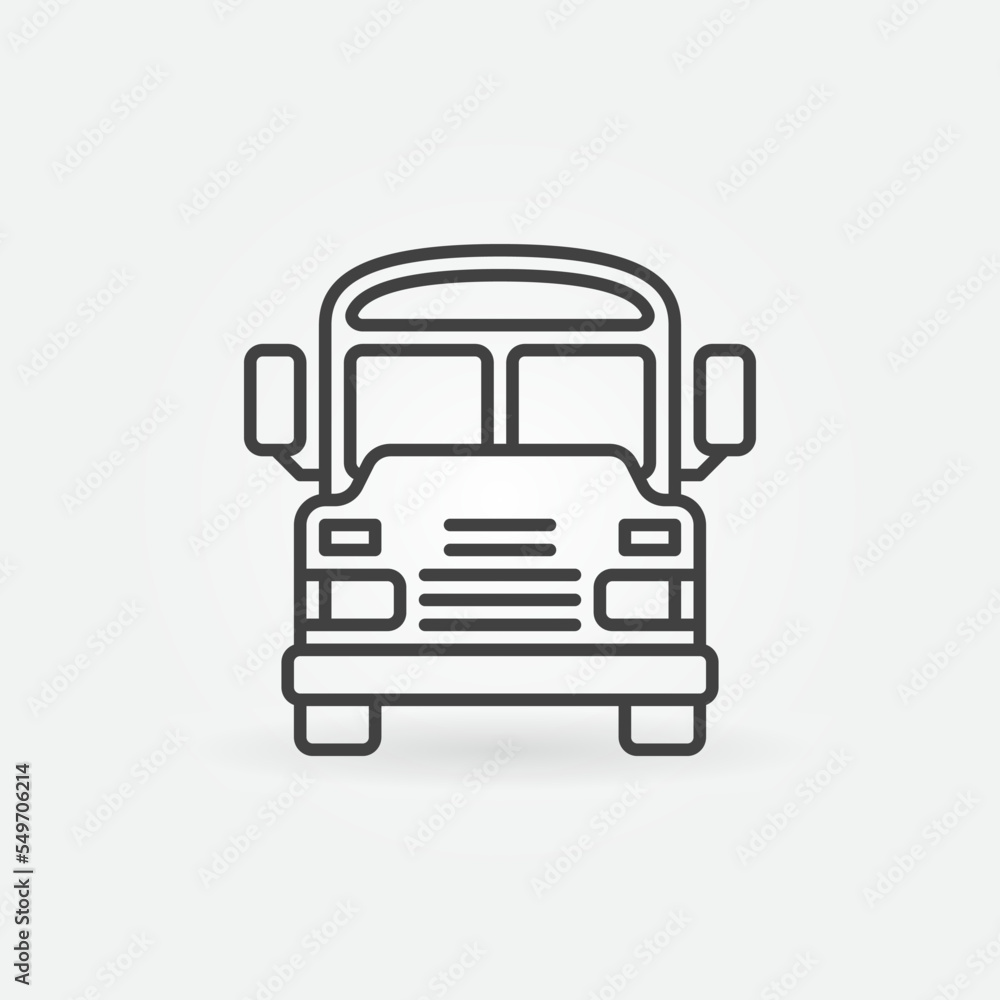 School Bus line icon. Schoolbus vector outline symbol