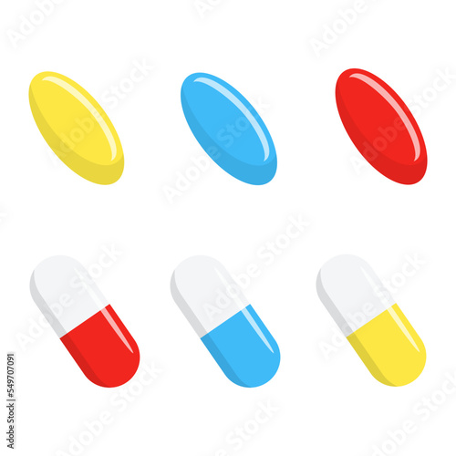 Pill flat icon isolated on white background.