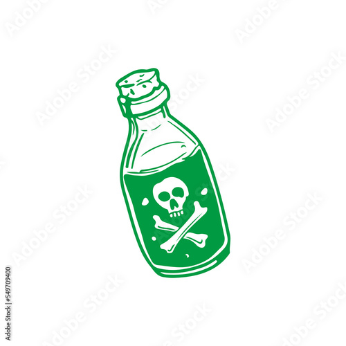 green poison bottle vector illustration
