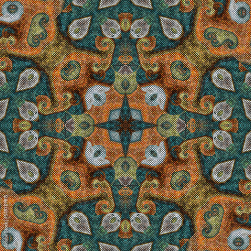 3d effect - abstract kaleidoscopic geometric fractal pattern