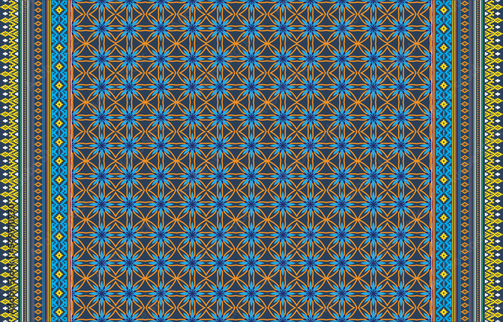 Geometric vector background with sacral tribal ethnic elements. Traditional triangles gypsy geometric forms sprites tribal themes apparel fabric tapestry print Geometric vector background with sacral tribal ethnic elements. Traditional triangles gypsy geometric forms sprites tribal themes apparel fabric tapestry print