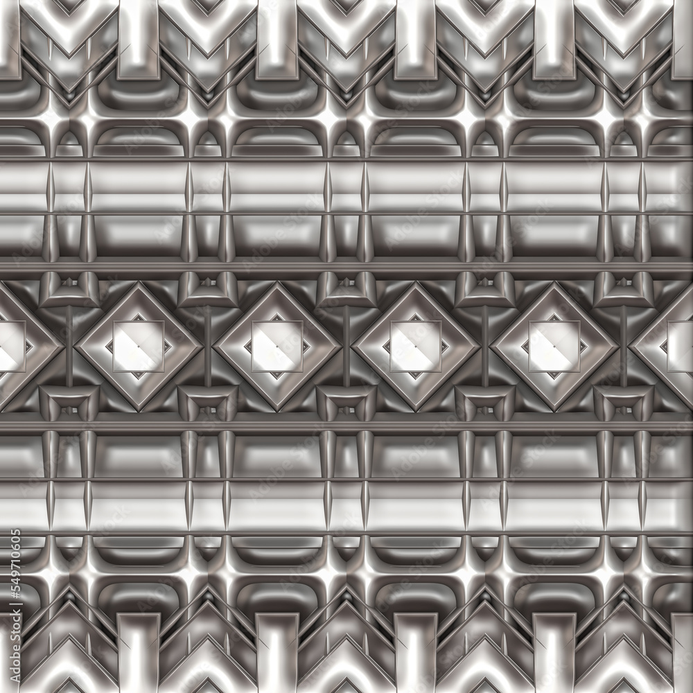 3d effect - abstract geometric metallic surface pattern