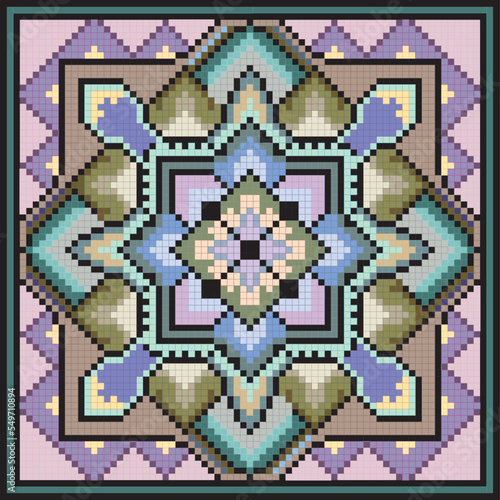 Traditional ornament of Ukrainian scheme for cross-stitching vyshyvanka pixel art vector set