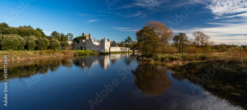 Ruins Of Desmond Castle on River Maigue in Adare, county Limerick, Ireland photo