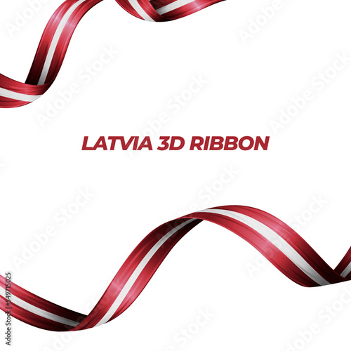 Ribbon with latvia flag color 3d