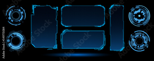 abstract hud ui. Abstract hi tech. Abstract digital background with technology. Vector abstract technology. Interface.	