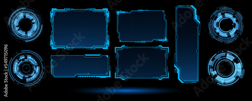 abstract hud ui. Abstract hi tech. Abstract digital background with technology. Vector abstract technology. Interface.	 photo