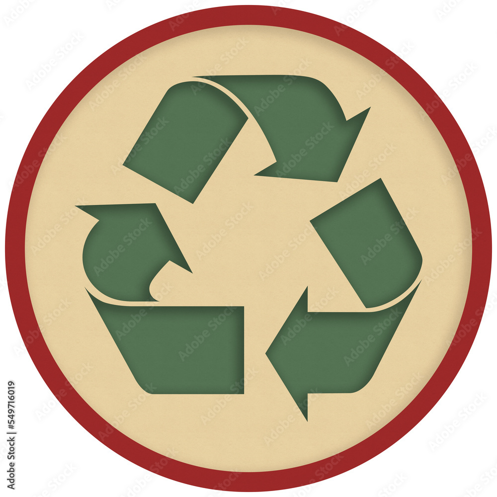 Obraz premium Recycle symbol. Papercut design element.