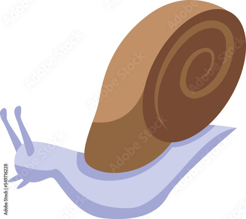 Snail icon isometric vector. Slow slug. Cute snail