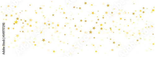 Gold stars vector background, sparkling Christmas confetti falling isolated on white. magic shining flying stars glitter backdrop, sparkle border