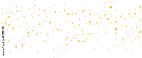 Gold stars vector background, sparkling Christmas confetti falling isolated on white. magic shining flying stars glitter backdrop, sparkle border