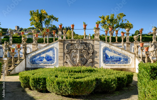 stairs of paço do obispo garden,castelo branco,portugal photo