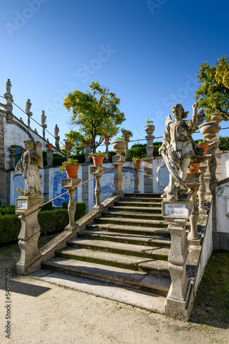 stairs of paço do obispo garden,castelo branco,portugal