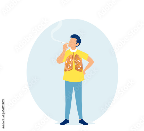 Vector of a man smoking a cigarette