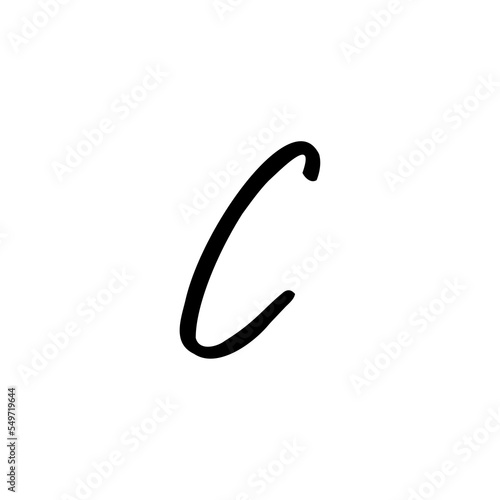 capital letter C - hand drawn vector illustration