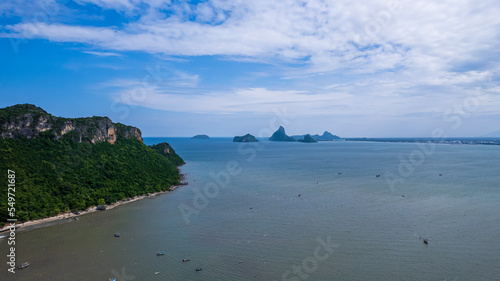 Ao Prachuap Khiri Khan, Aerial view of ao manao beach bay in the prachuap khiri khan province, thailand.