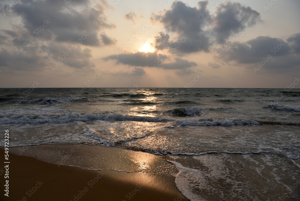 Sunset at the Negombo beach. Sri Lanka.