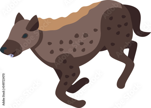 Running hyena icon isometric vector. Wild animal. Savanna dog