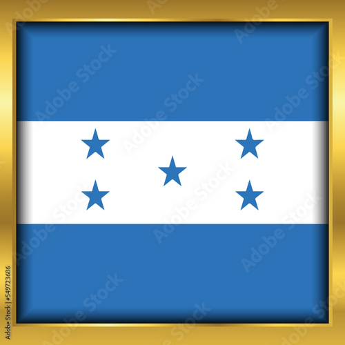 Honduras Flag,Honduras flag golden square button,Vector illustration eps10. 