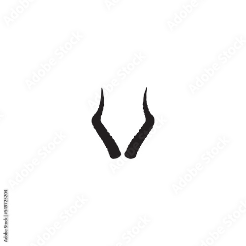 Devil horn icon. Simple style Merry Christmas poster background symbol. brand logo design element. Devil horn t-shirt printing. Vector for sticker.