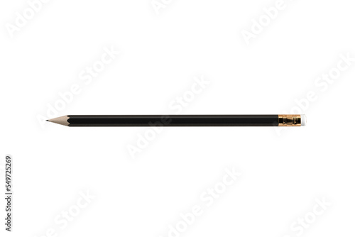 Black pencil mockup isolated on white background. 3d rendering.
