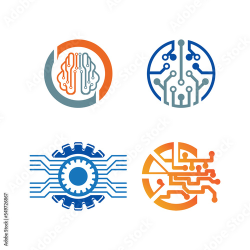 Technology logo images illustration design