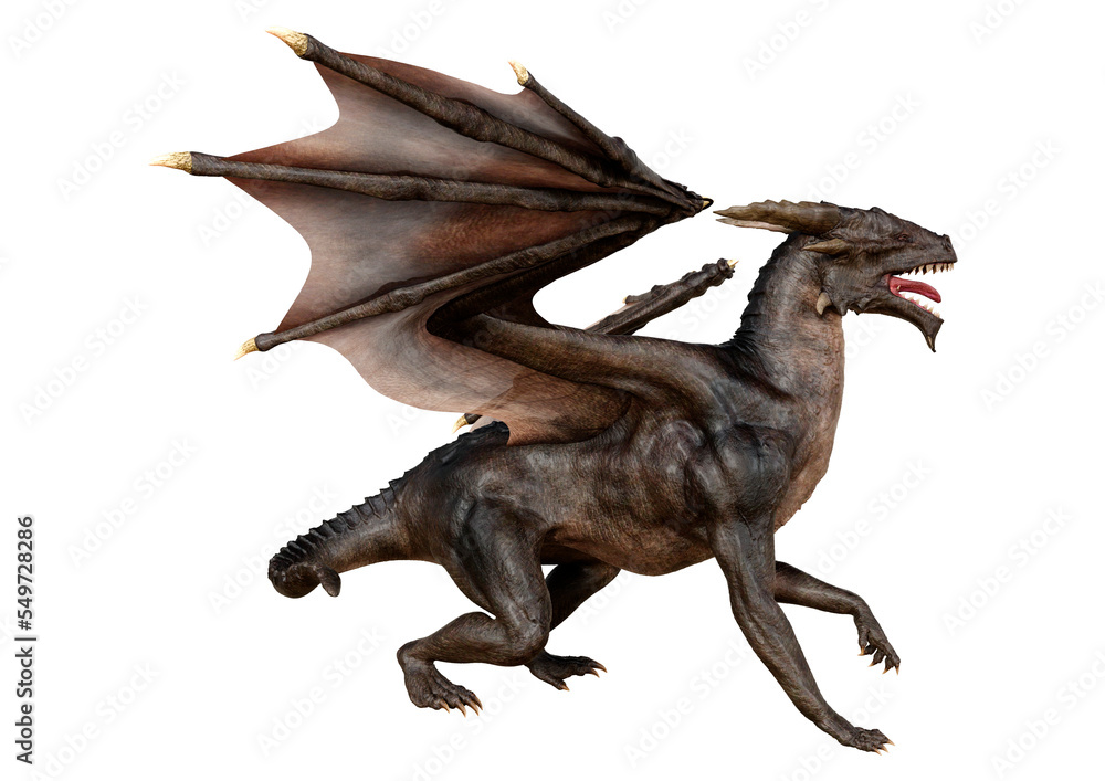 Obraz premium 3D Rendering Fairy Tale Dragon on White