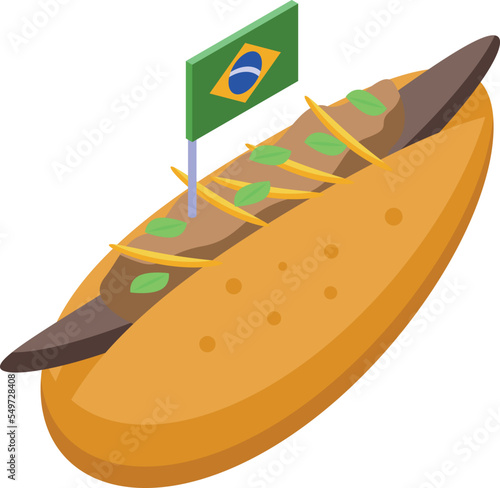 Brazilian sandwich icon isometric vector. Brazil food. Culinary dish