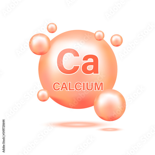 Minerals Calcium and Vitamin for health. Helps to maintain the brain, strong bones. The concept of medical and dietary nutrition. Isolated on a white background.