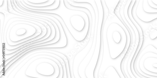 Abstract white 3d papercut topography relief. Abstract papercut and multi layer cutout geometric pattern on vector, Abstract soft white background with waves, textured Papercut.	