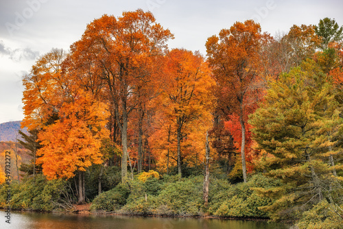 Autumn drive along the Blue Ridge Parkway in North Carolina