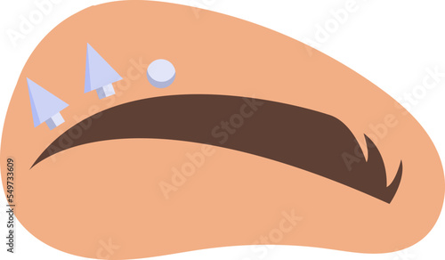 Piercing on eyebrow flat icon Stylish silver accessory
