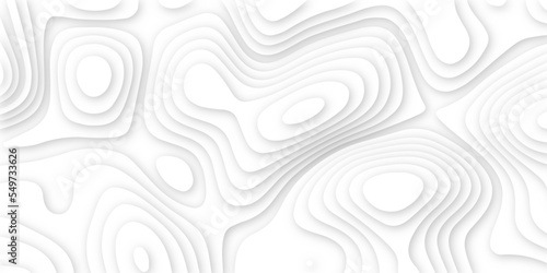 Abstract white 3d papercut topography relief. Abstract papercut and multi layer cutout geometric pattern on vector, Abstract soft white background with waves, textured Papercut.	