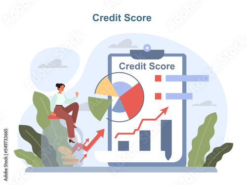 Credit score concept. Measurement from poor to excellent rating