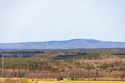 View at Kinnekulle hill in Sweden at springtime photo