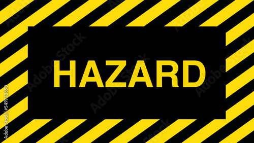 under construction sign hazard on hazard stripes yellow and black background