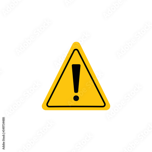 yellow warning triangle sign. vector illustration