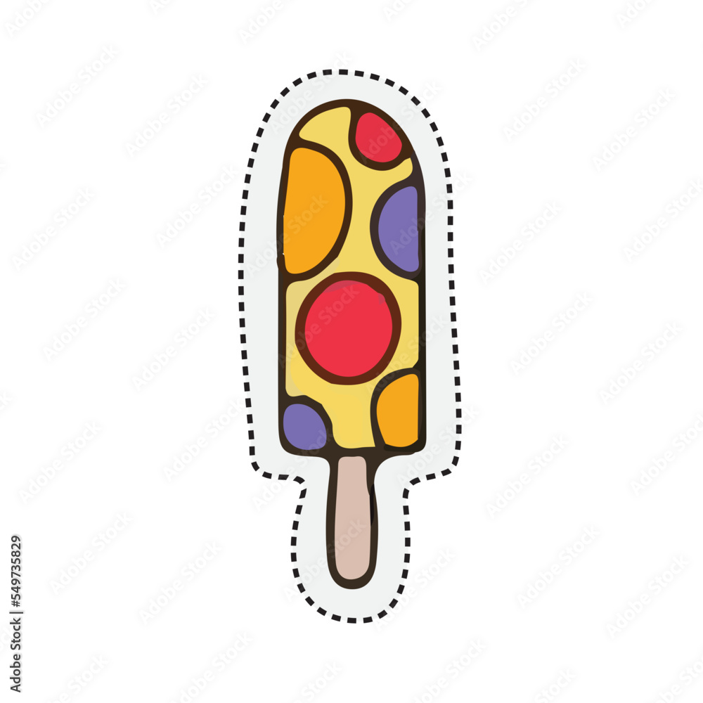 Ice Cream Sticker Set Cute Illustration